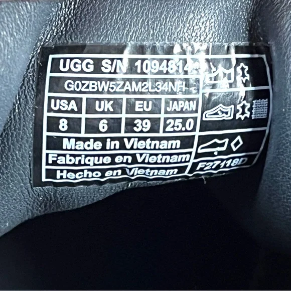 UGG | Black Suede Women's Woodlyn Moc Size 8 - Picture 3 of 16